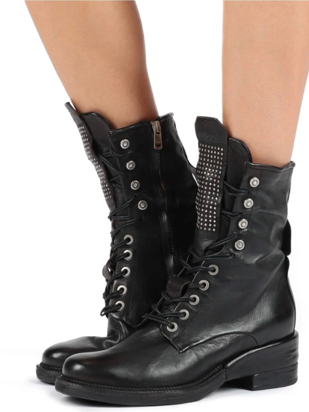 Airstep/A.S. 98 $398  Saunder Bootie Black Moto Studded Size 36 5.5 -6 US